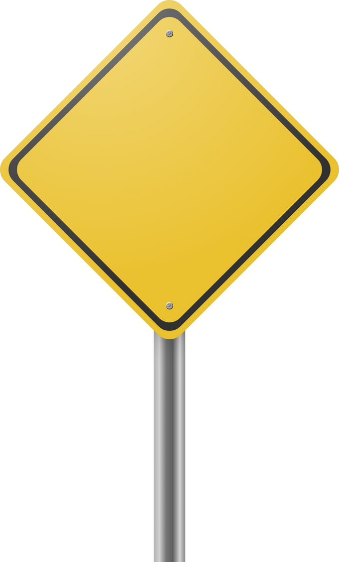 Blank yellow road sign