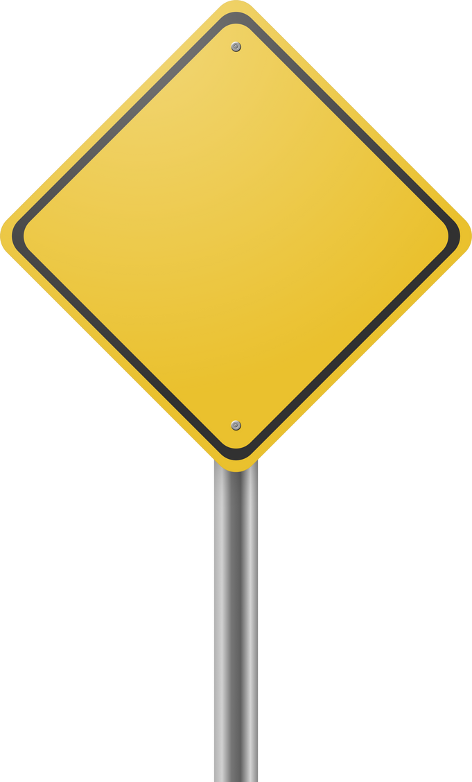 Blank yellow road sign